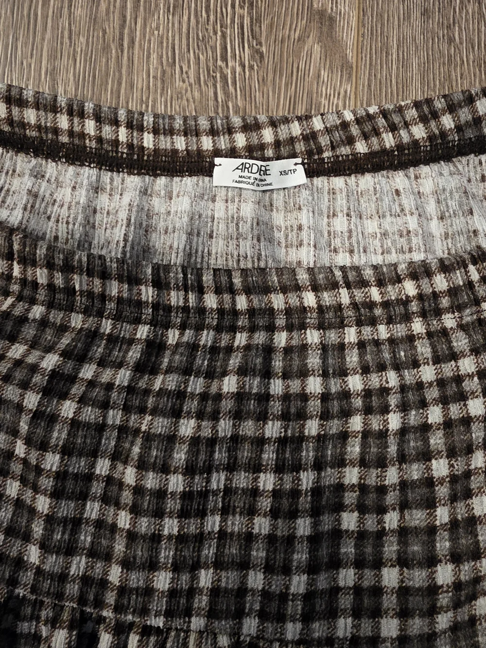 Ardene Brown Plaid Ruffle Mini Skirt | XS Tiered Flowy Cottagecore - Picture 3 of 5